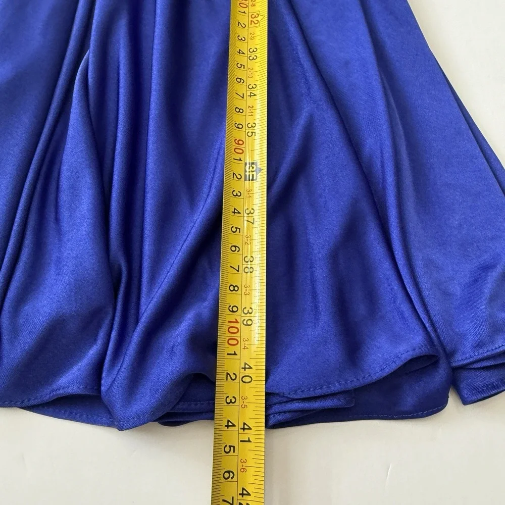 Vintage 80's Women Abby Kent Cocktail Dress Ruched Blue Size 8 Sequins Sequins‎